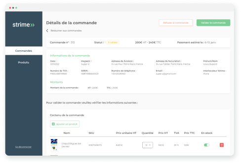 Vendor screen